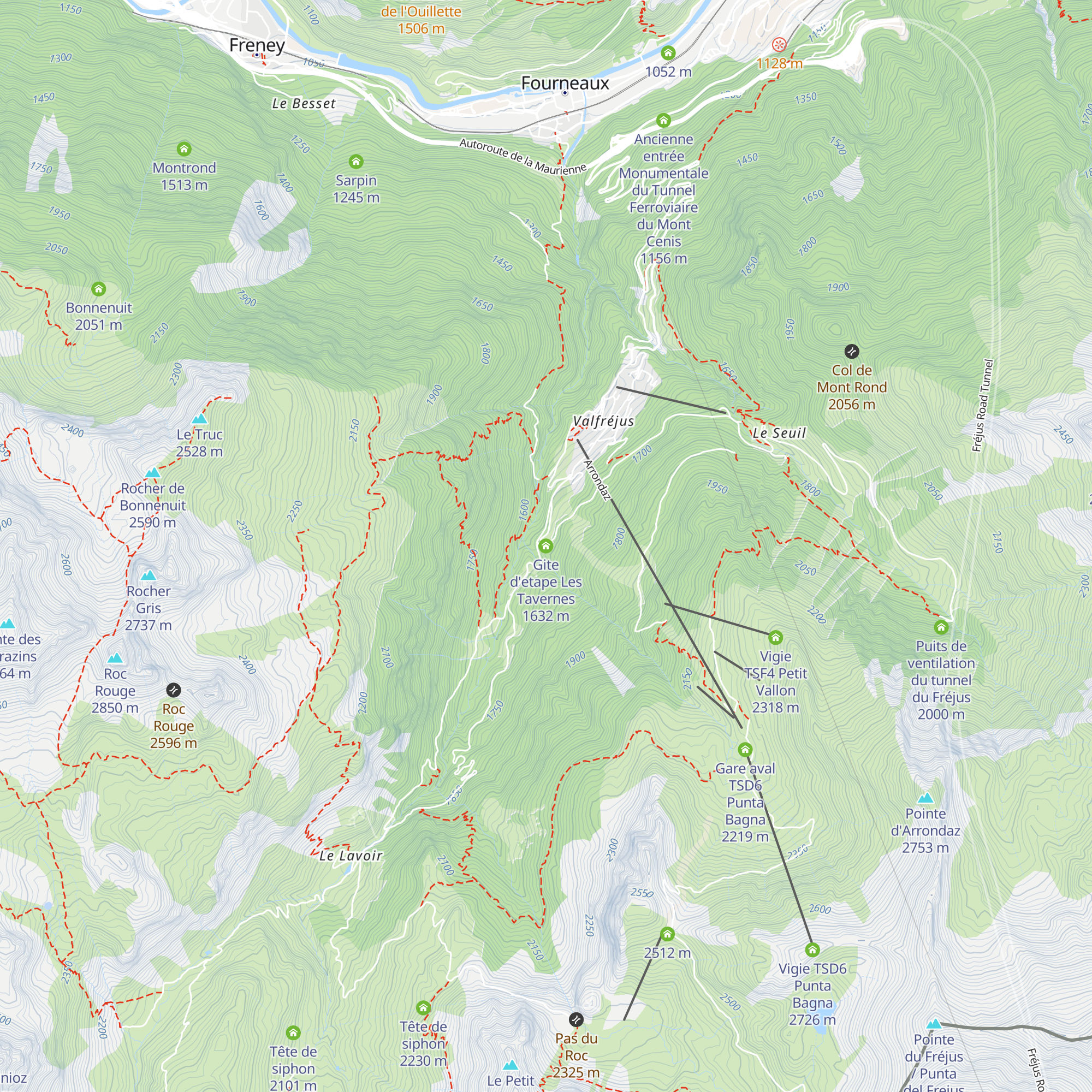 Gite d'etape Les Tavernes map