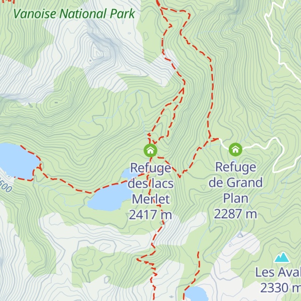 Map of Refuge des lacs Merlet