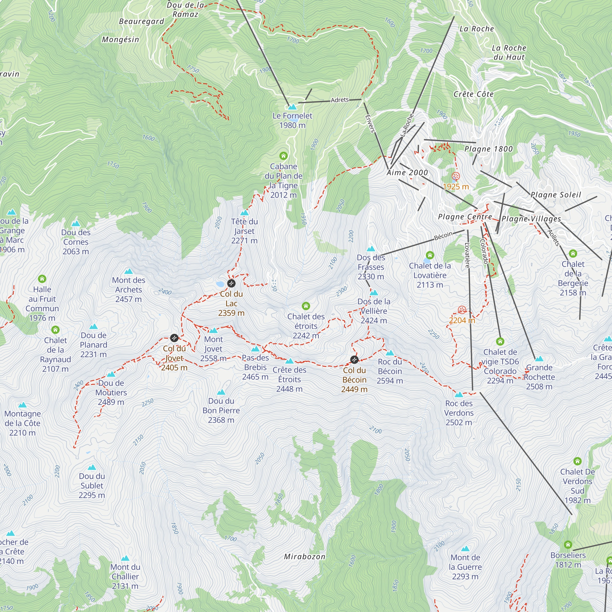 Chalet des étroits map