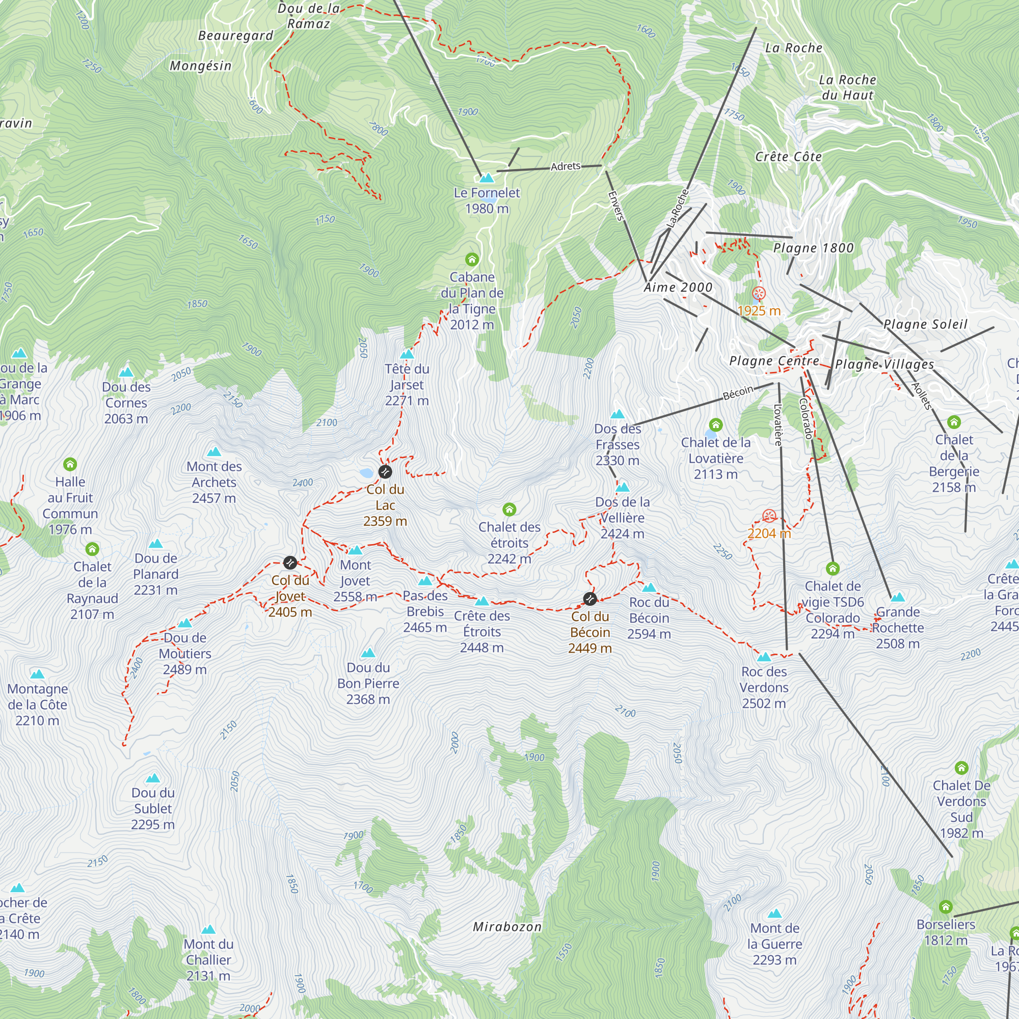 Chalet des étroits map