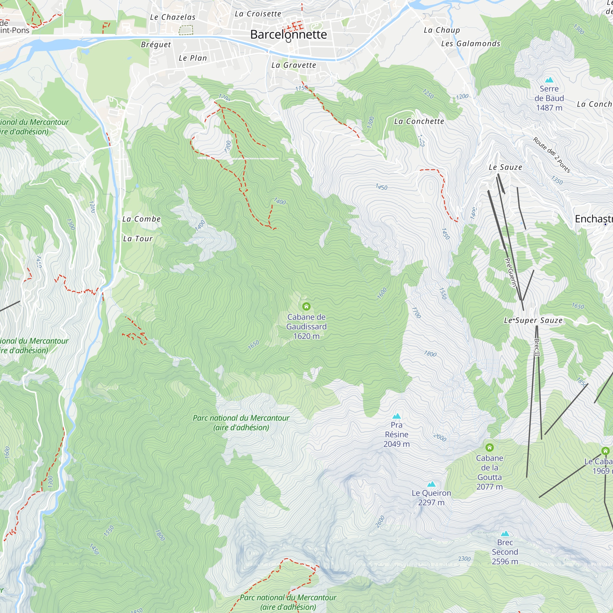 Cabane de Gaudissard map