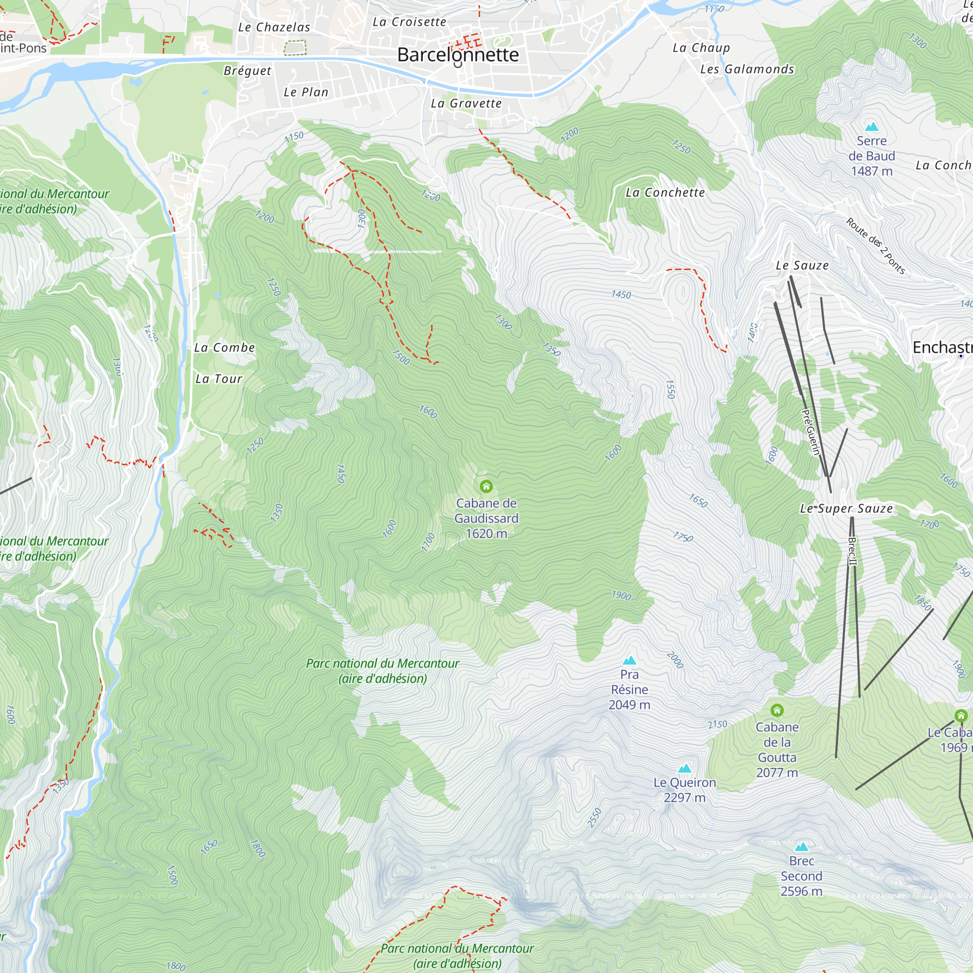Cabane de Gaudissard map
