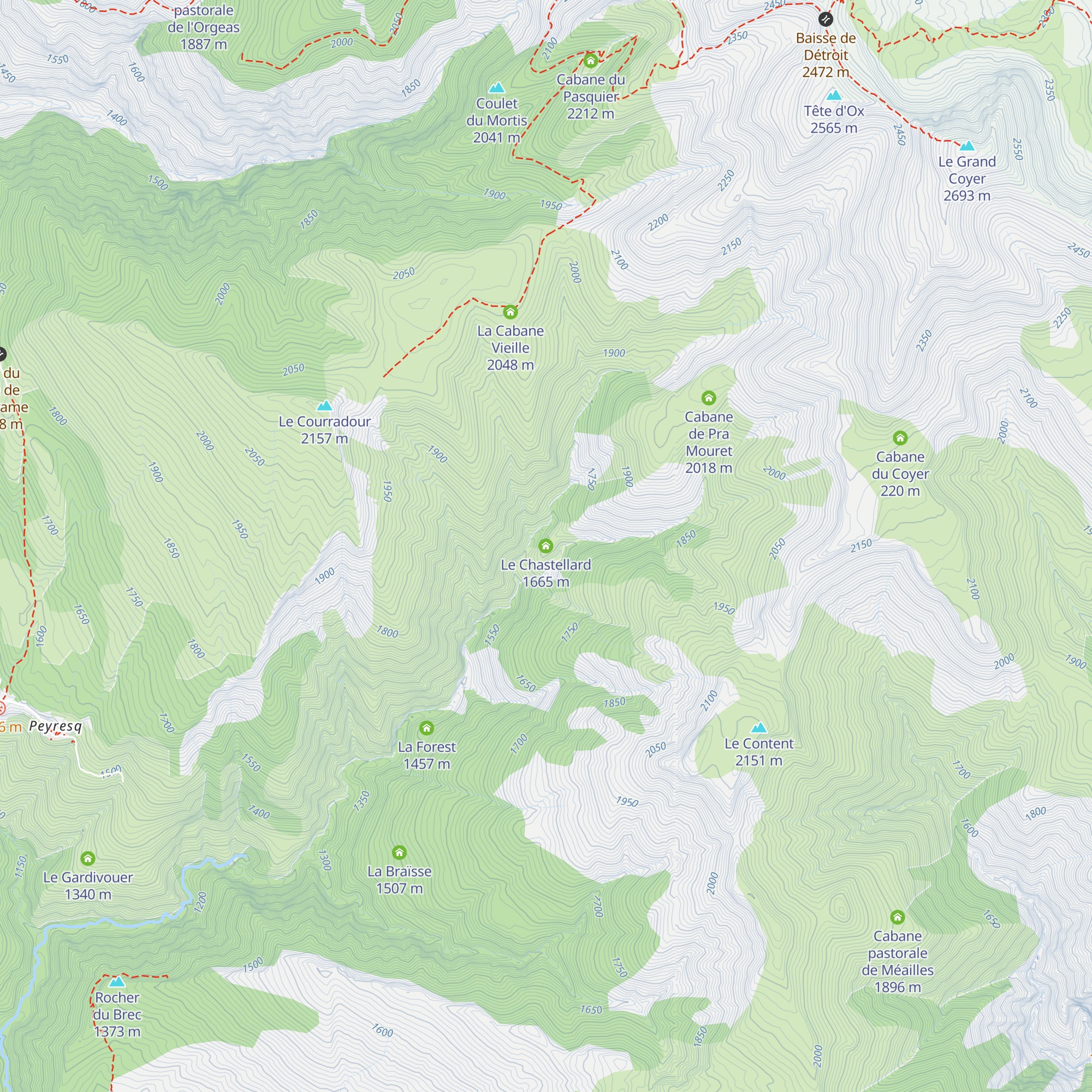 Le Chastellard map
