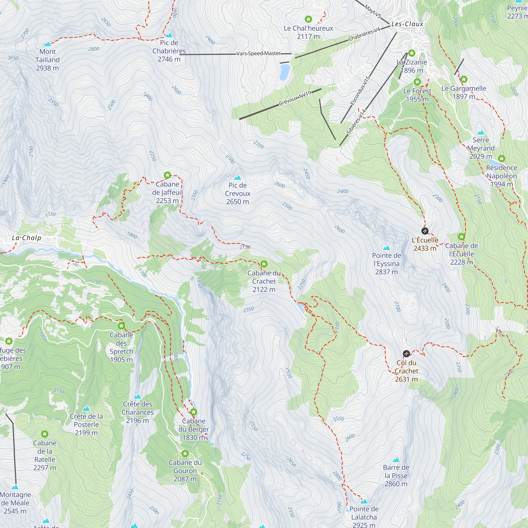 Cabane du Crachet map