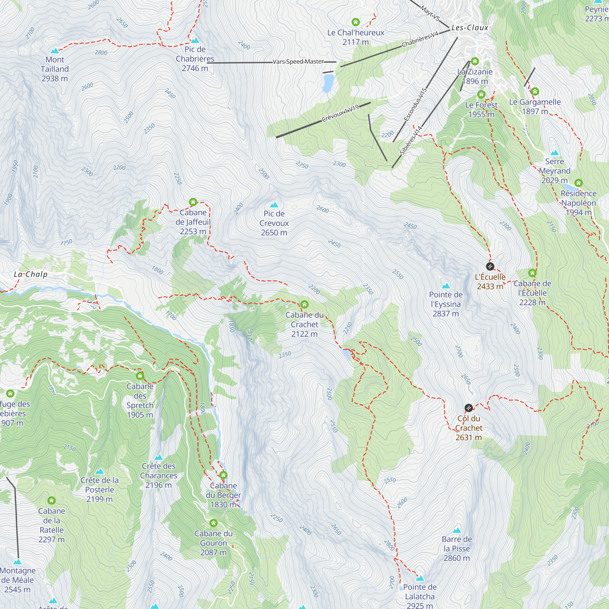 Cabane du Crachet map