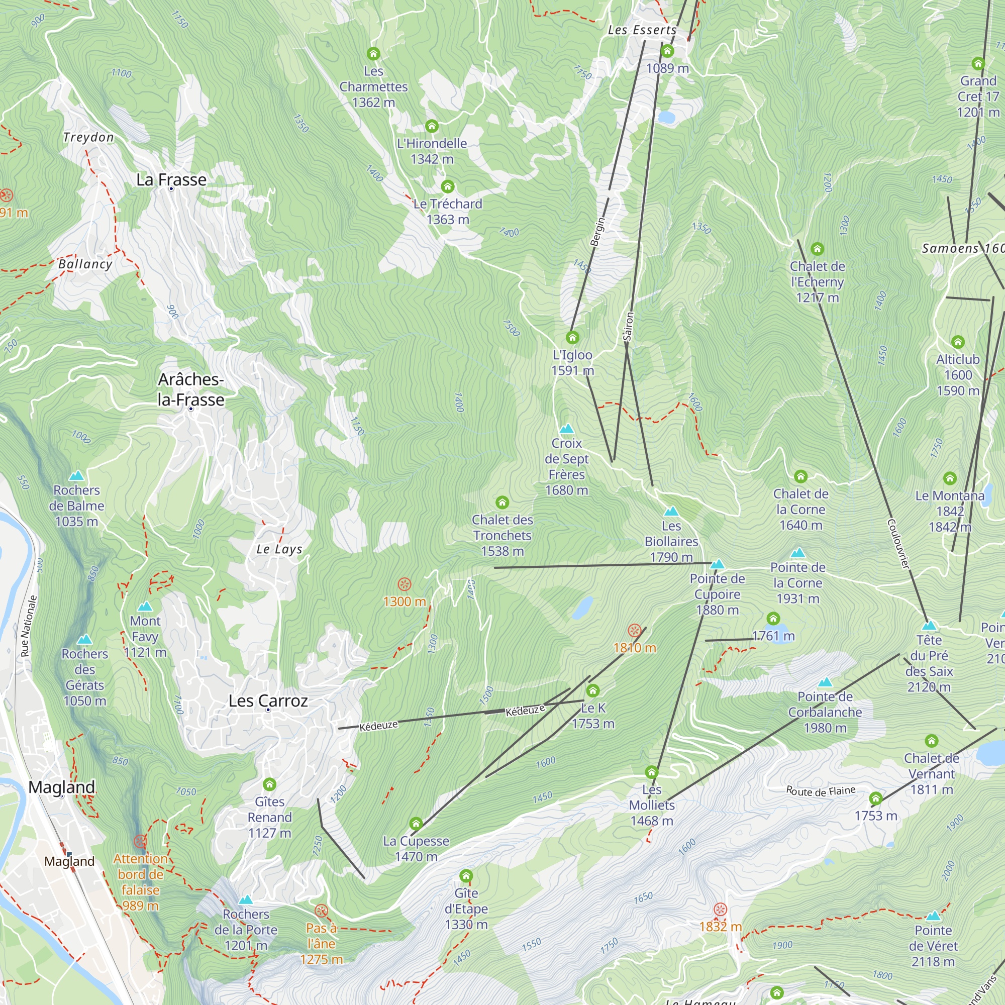 Chalet des Tronchets map