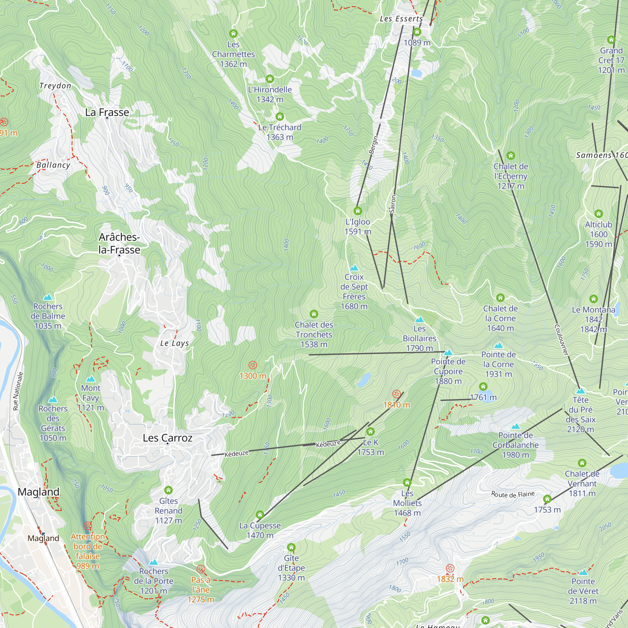 Chalet des Tronchets map
