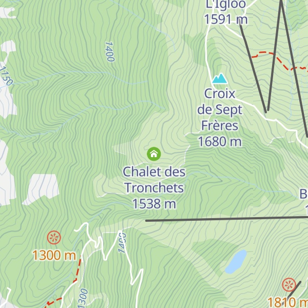 Map of Chalet des Tronchets