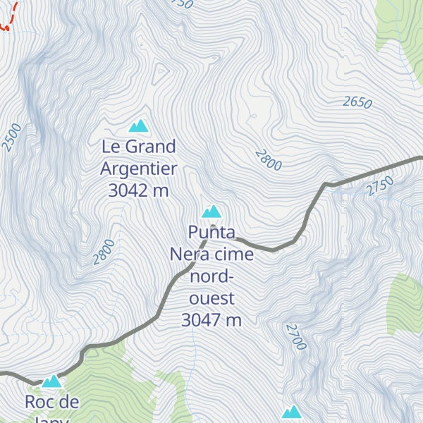 Map of Punta Nera cime nord-ouest