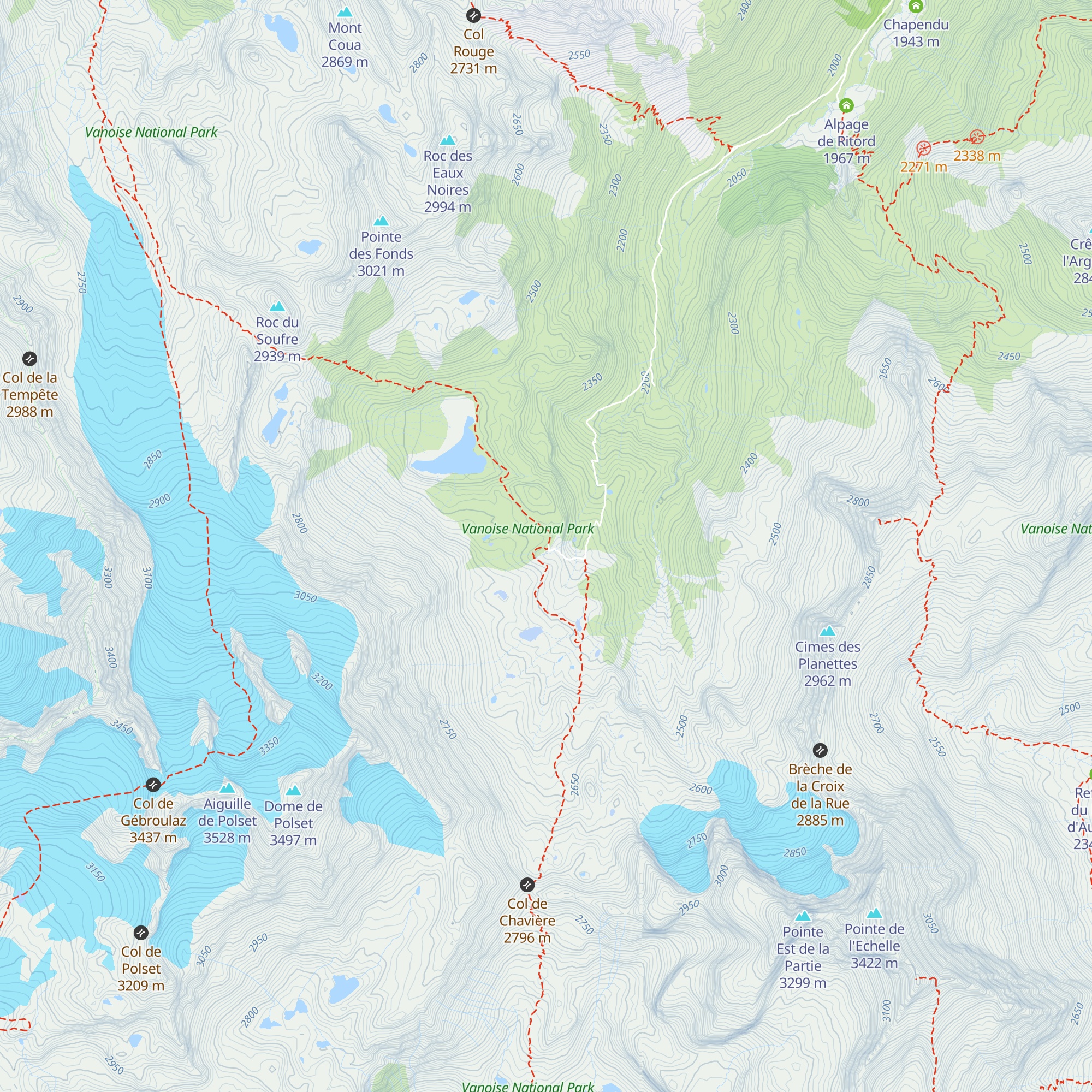 Refuge de Péclet-Polset map