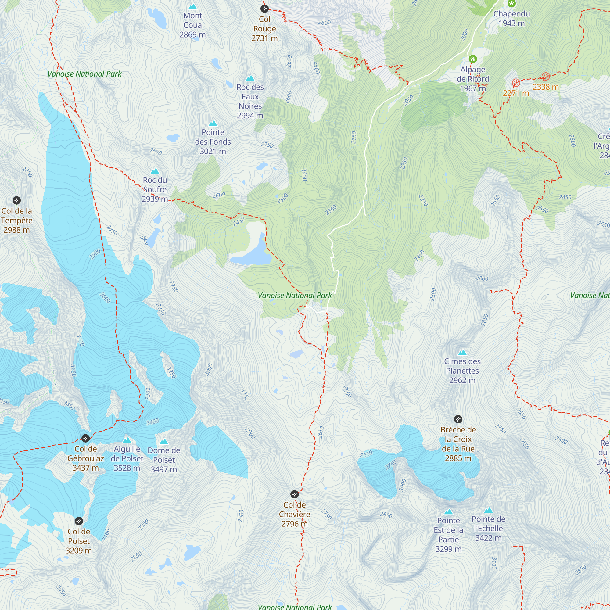 Refuge de Péclet-Polset map