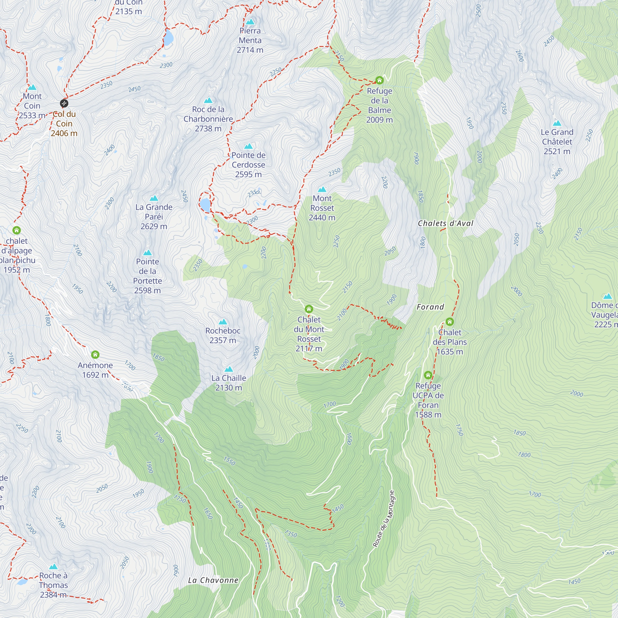 Chalet du Mont Rosset map