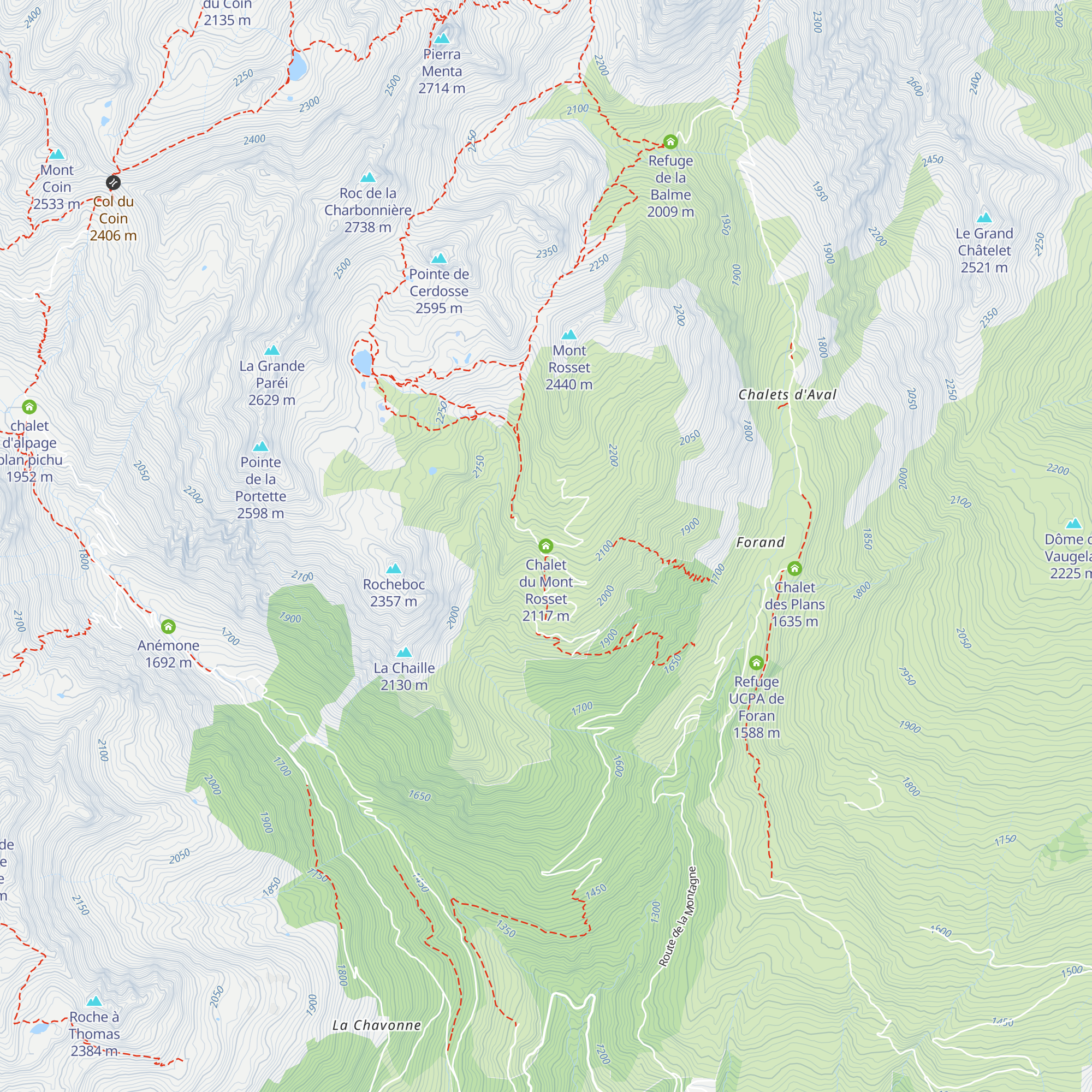 Chalet du Mont Rosset map