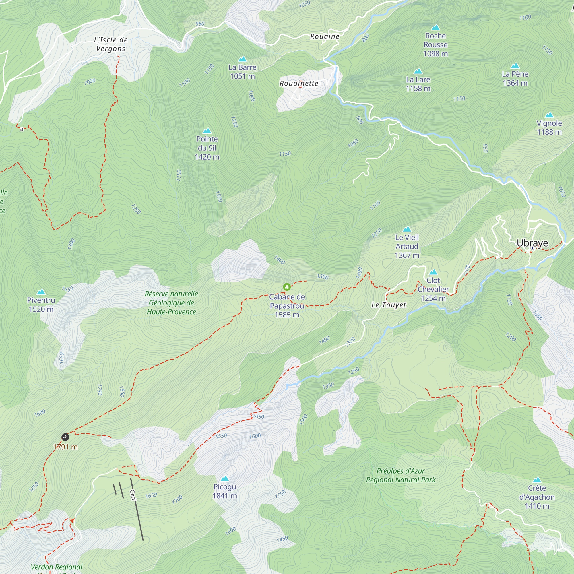 Cabane de Papastrou map