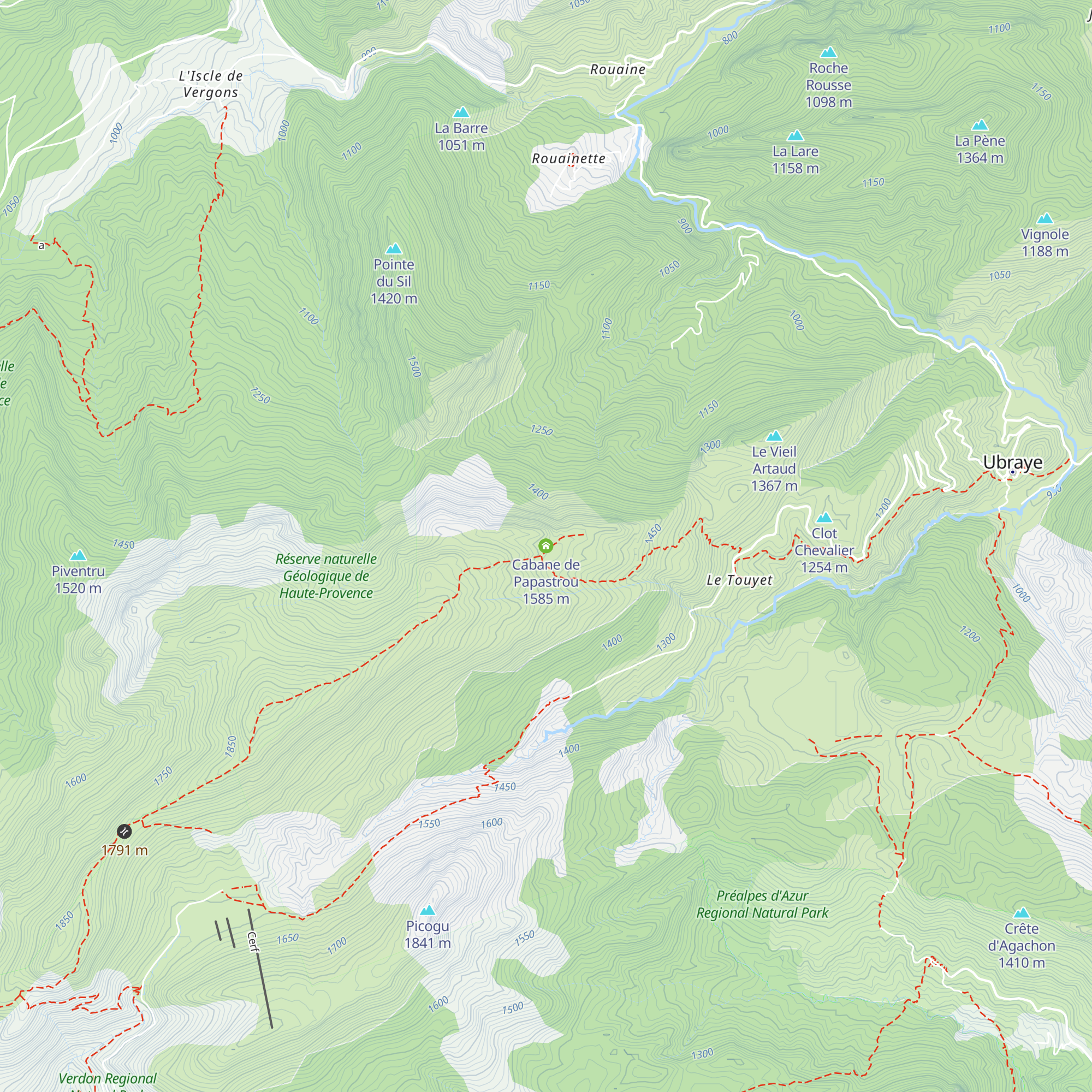 Cabane de Papastrou map