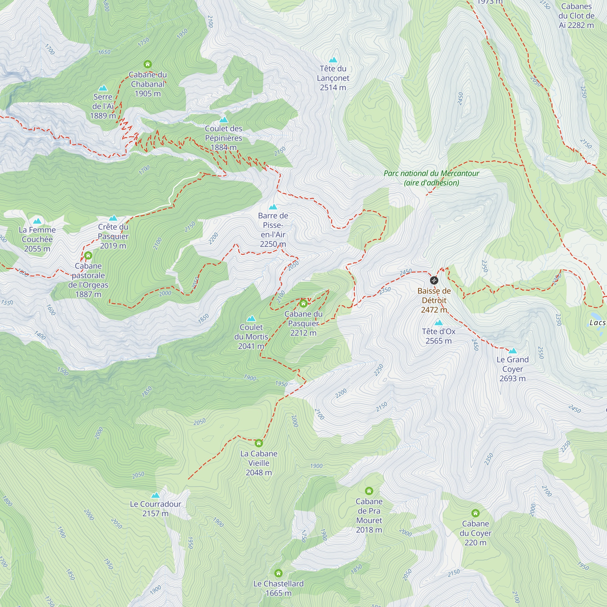 Cabane du Pasquier map