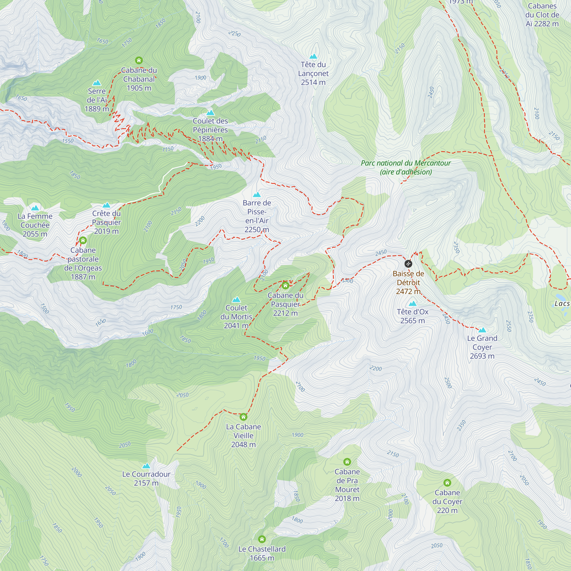 Cabane du Pasquier map