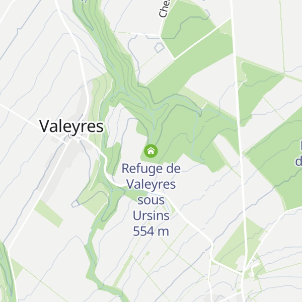 Map of Refuge de Valeyres sous Ursins
