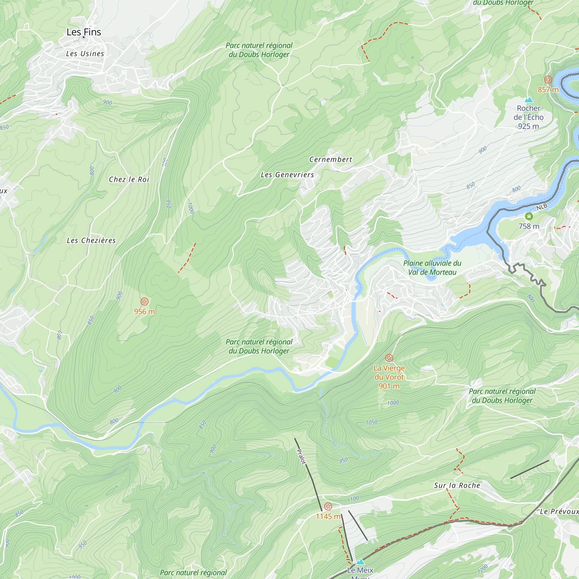 Gîte du Saut du Doubs map
