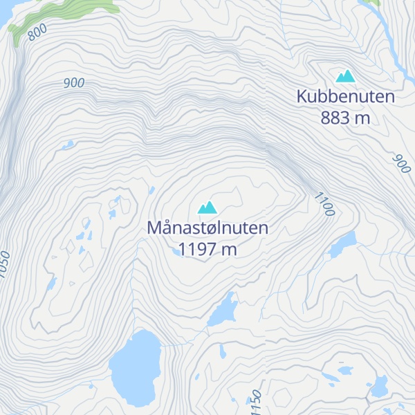 Map of Månastølnuten