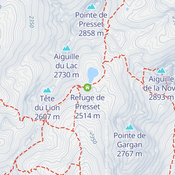Map of Refuge de Presset