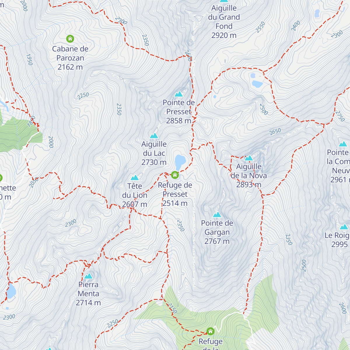 Refuge de Presset map