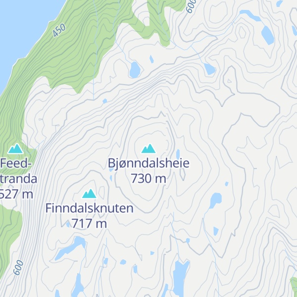 Map of Bjønndalsheie