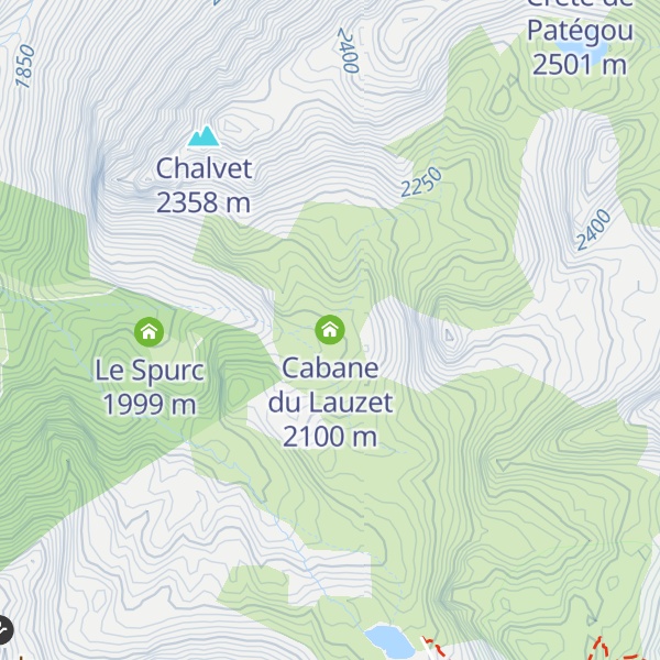 Map of Cabane du Lauzet
