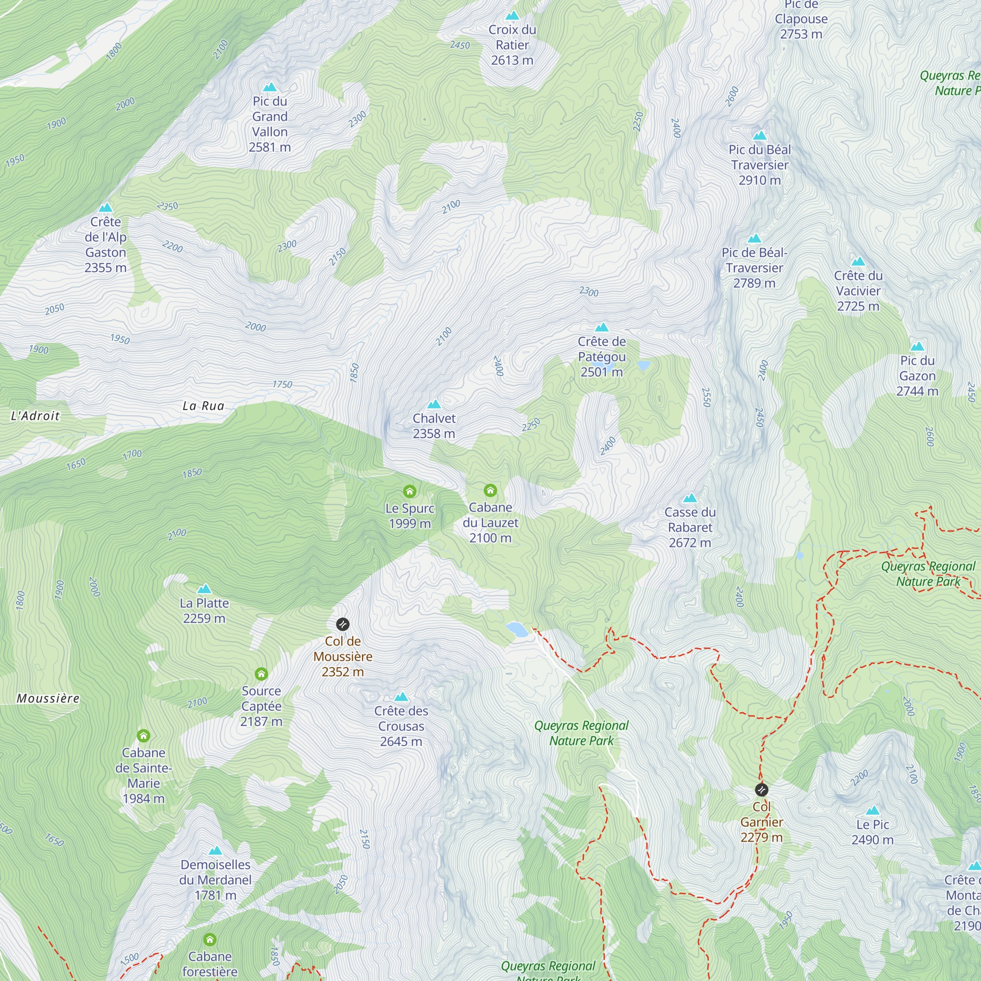 Cabane du Lauzet map