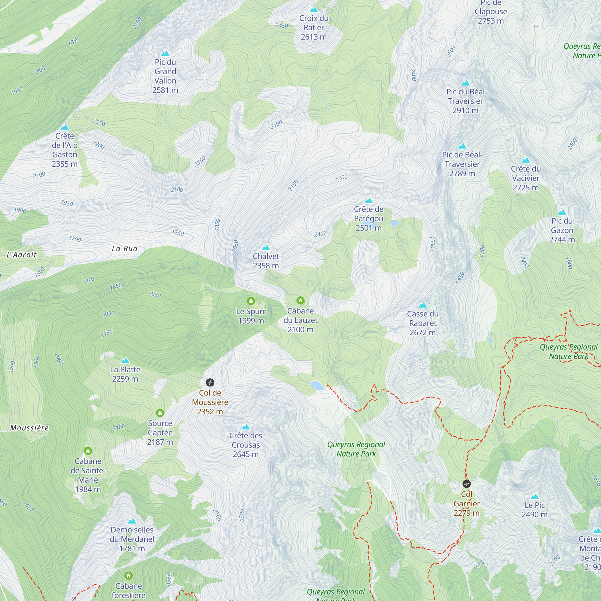 Cabane du Lauzet map