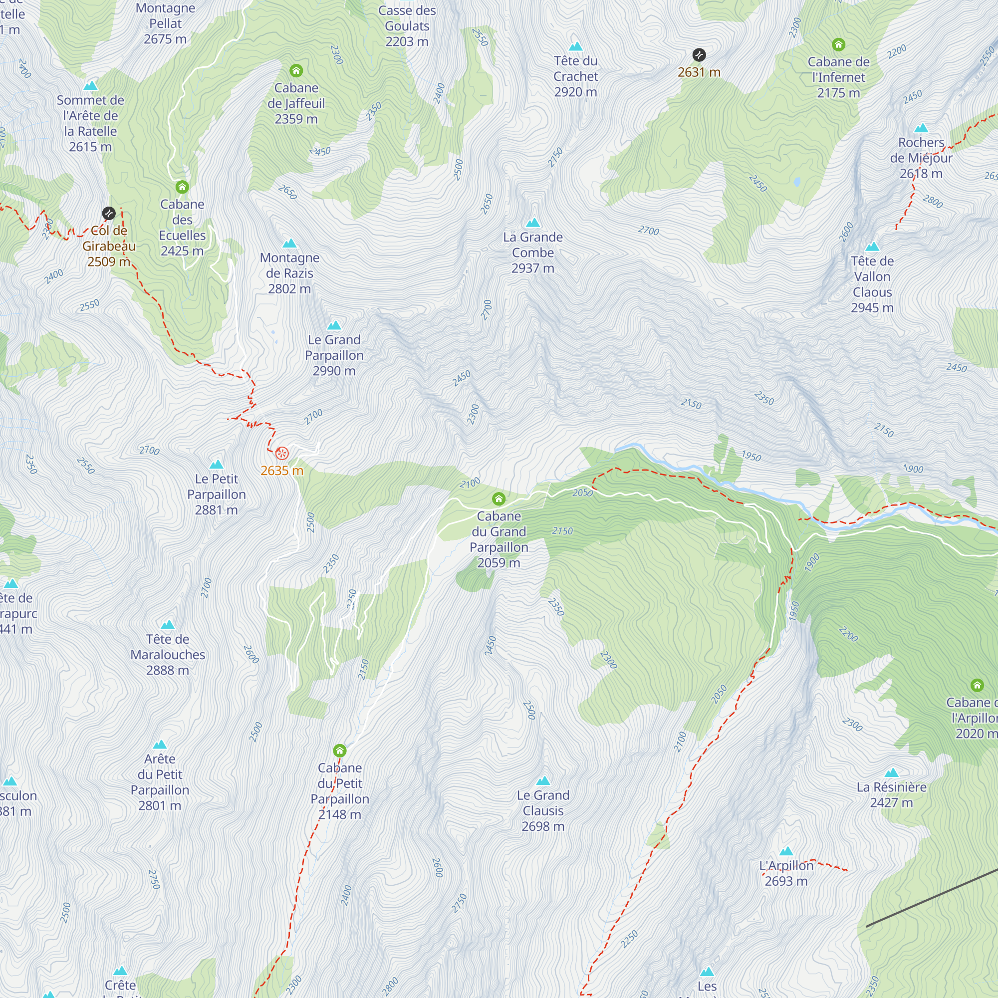 Cabane du Grand Parpaillon map