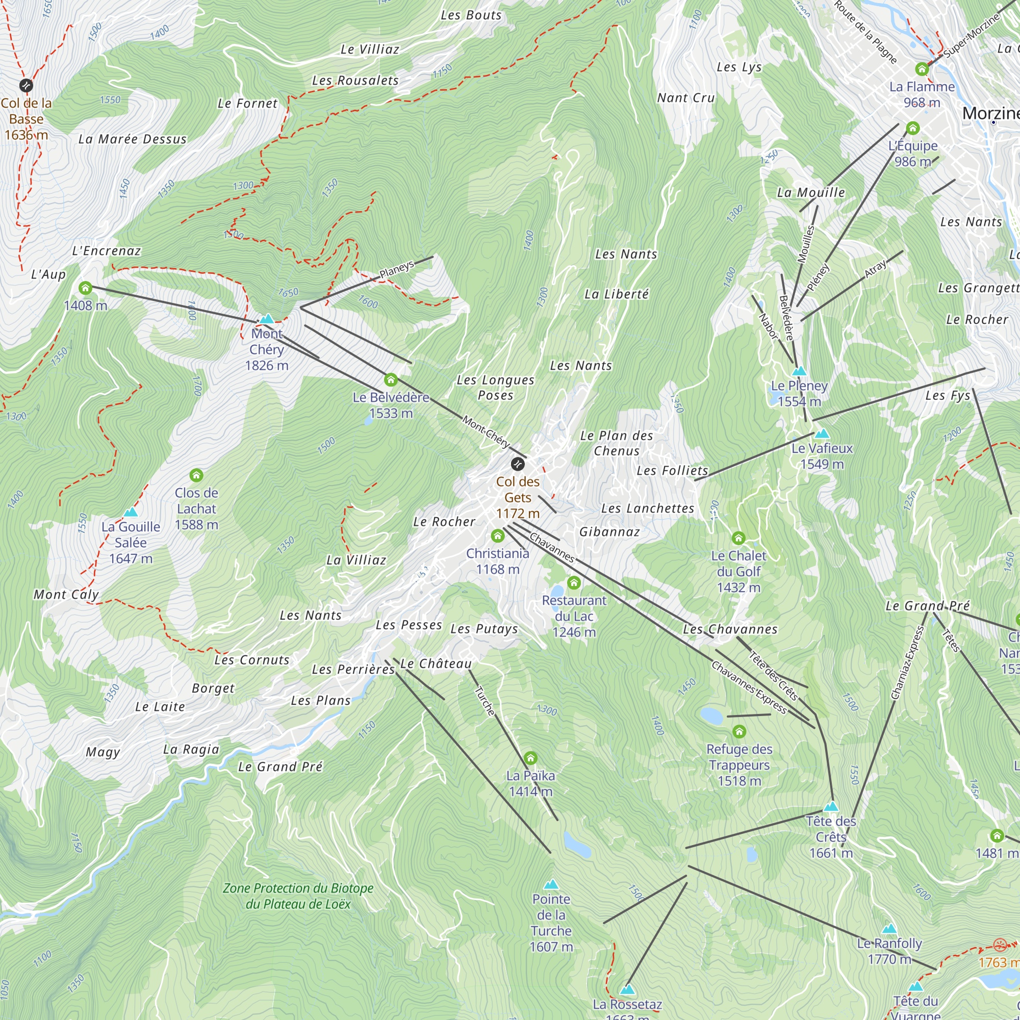 Crêperie des Gets map