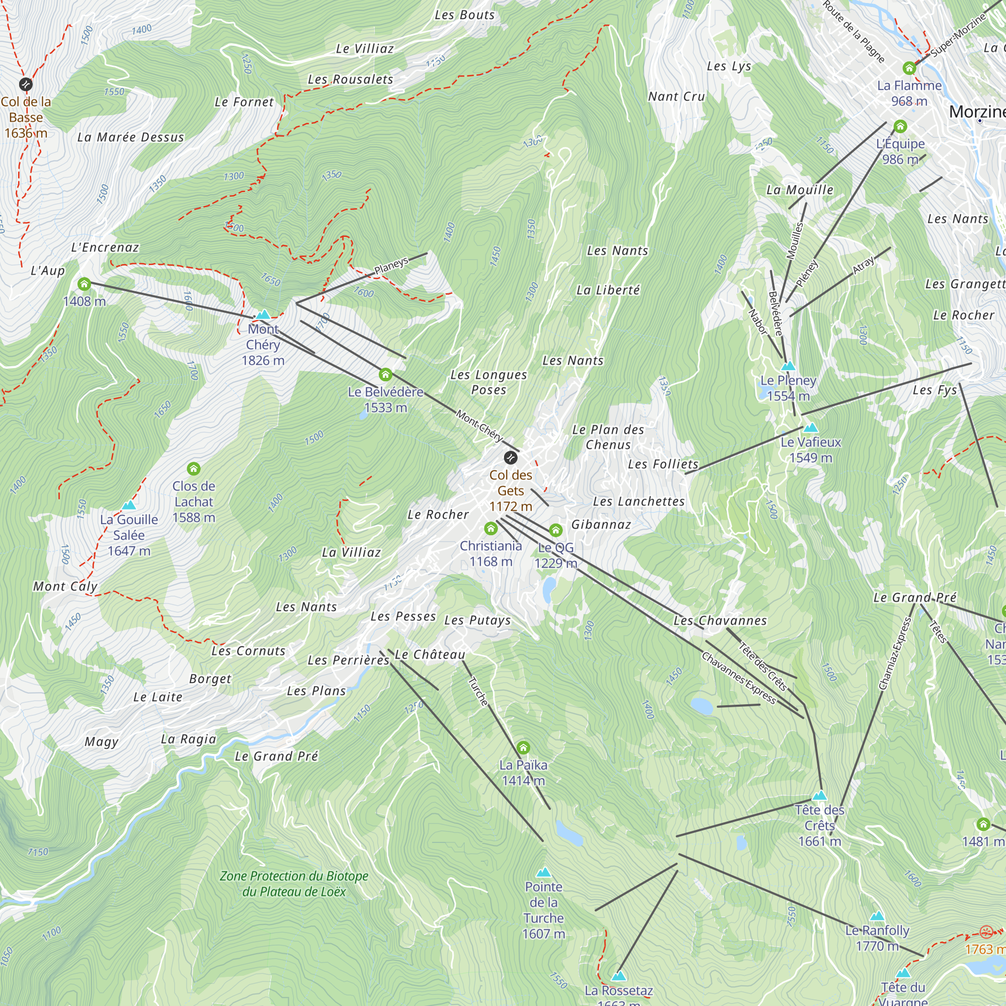 Crêperie des Gets map