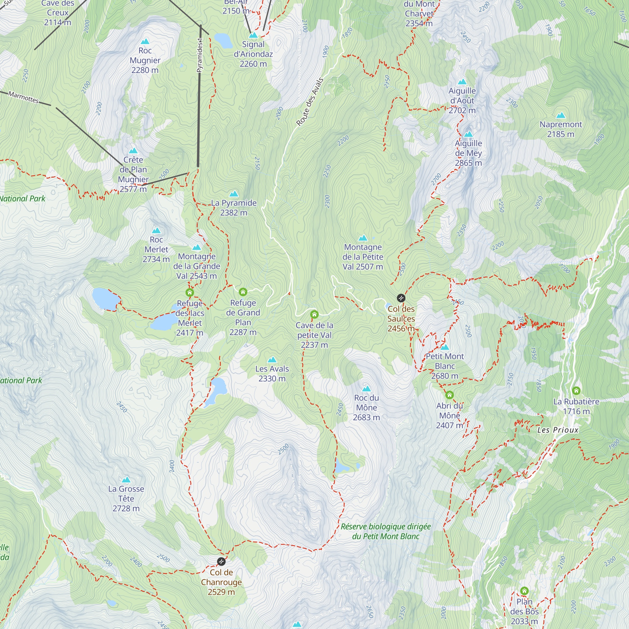 Cave de la petite Val map