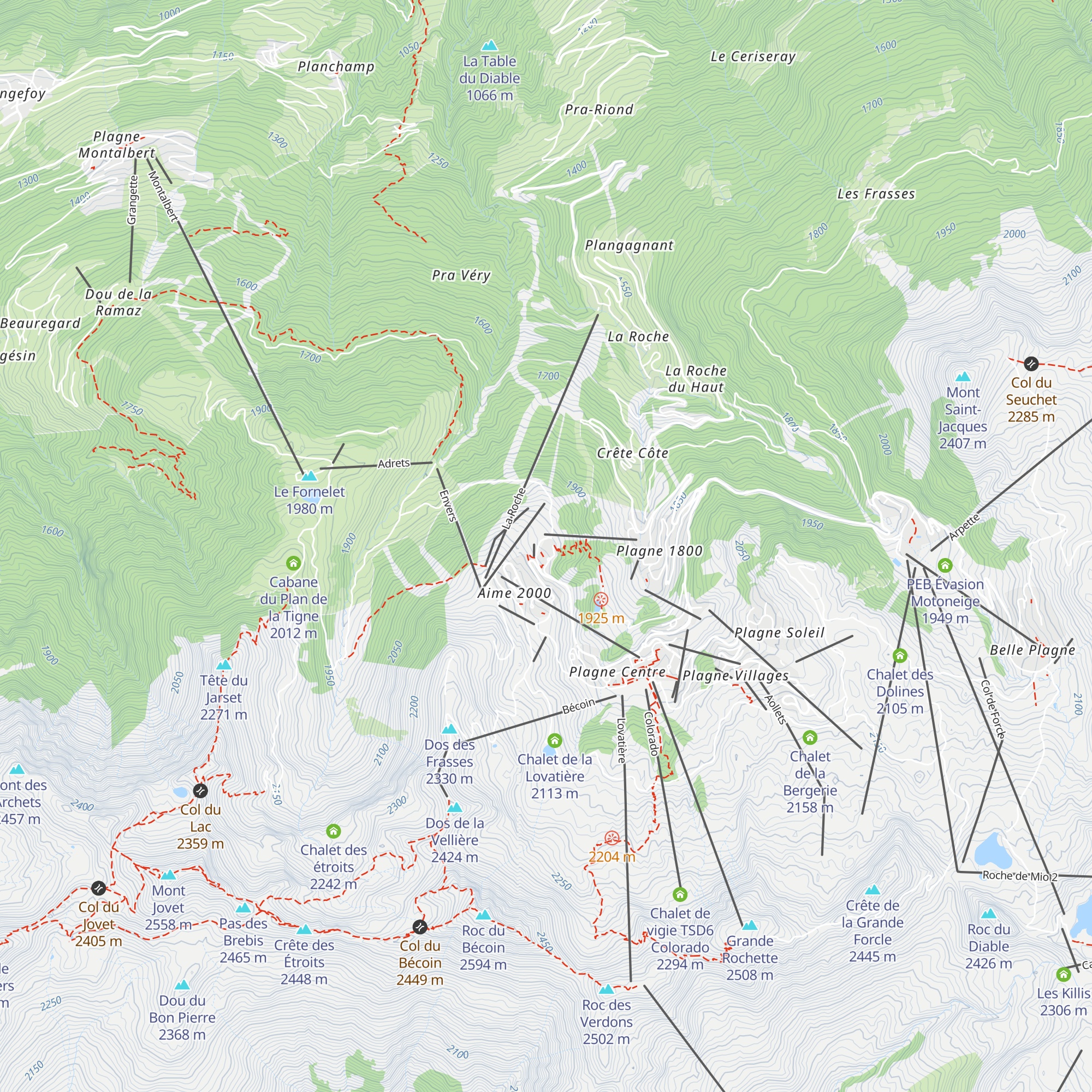 Cabane ESF map