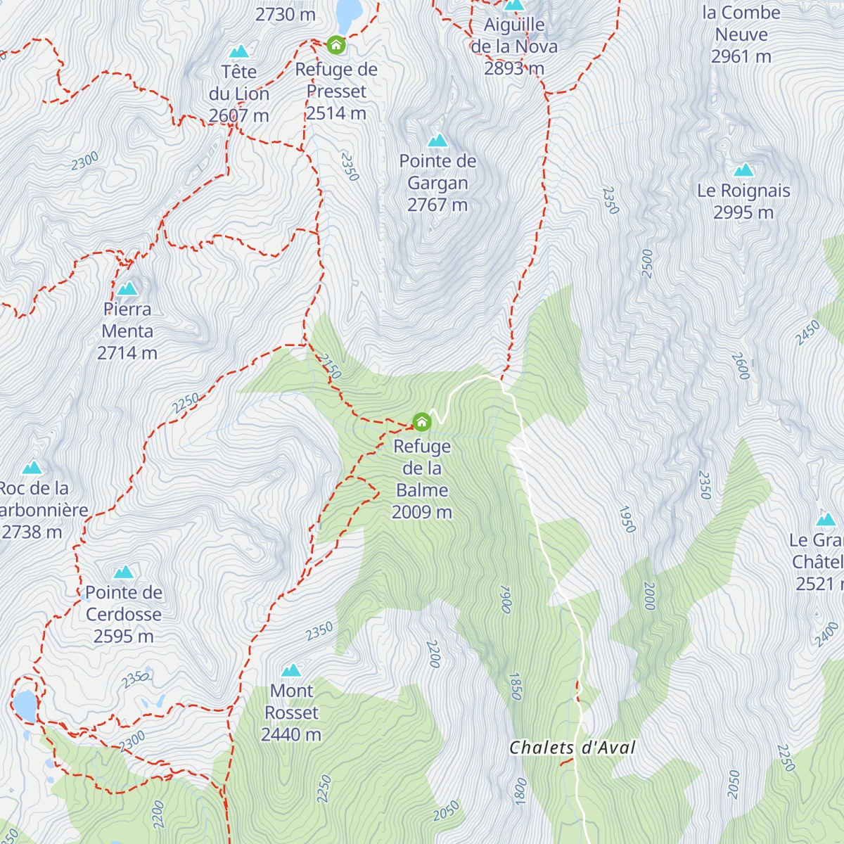 Refuge de la Balme map
