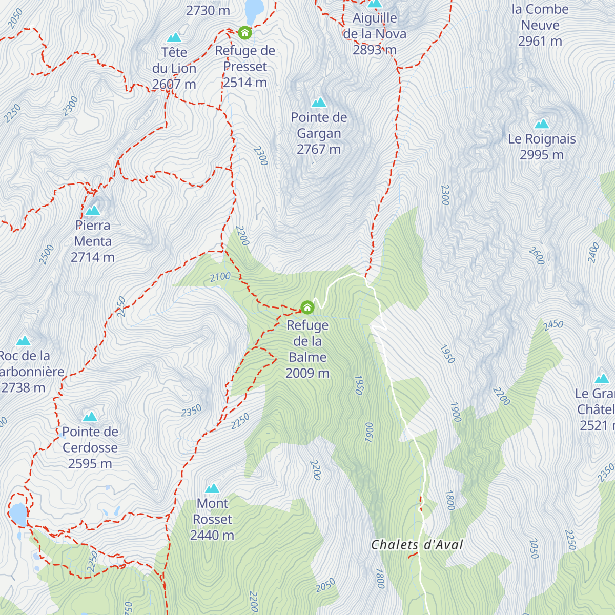 Refuge de la Balme map