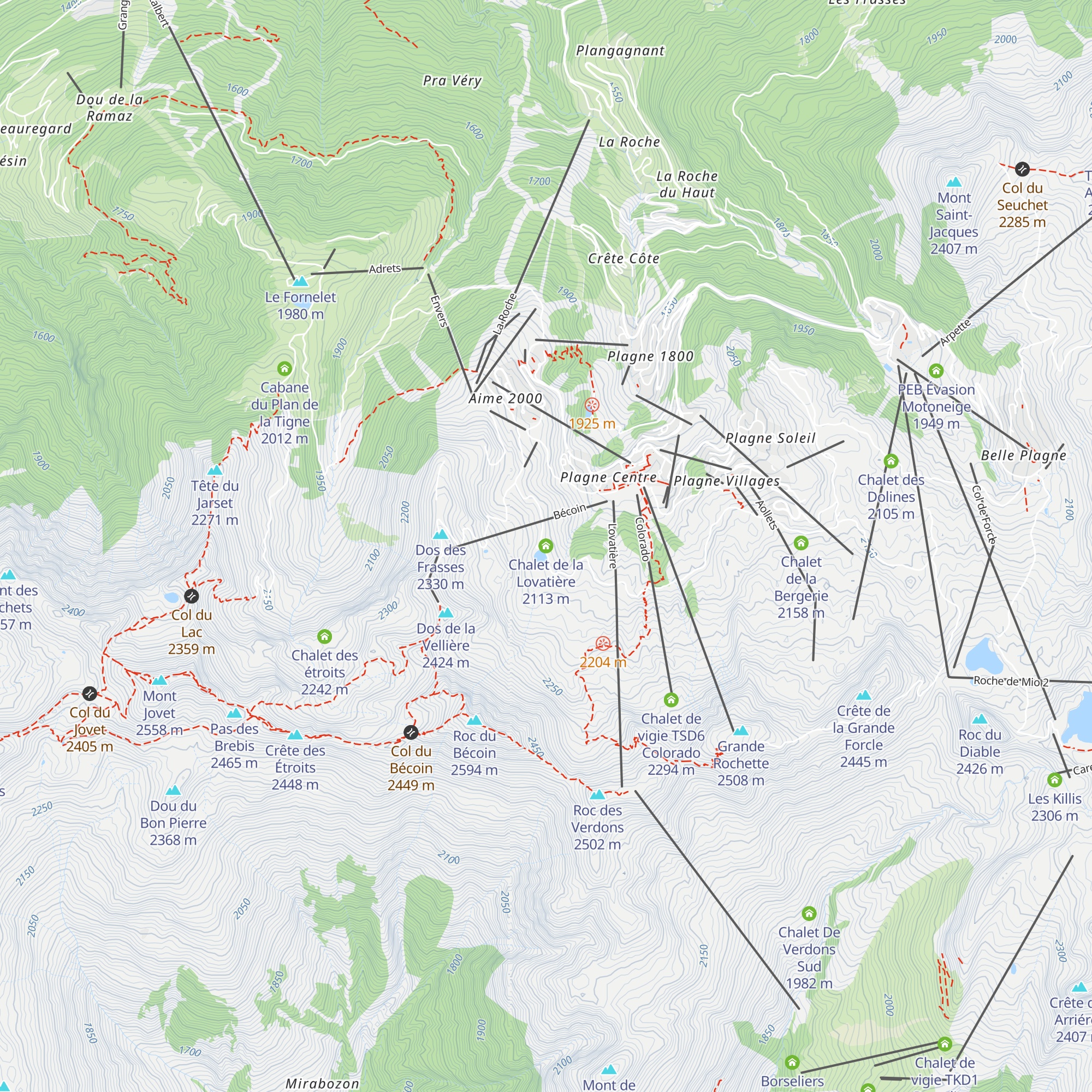 Chalet de la Lovatière map