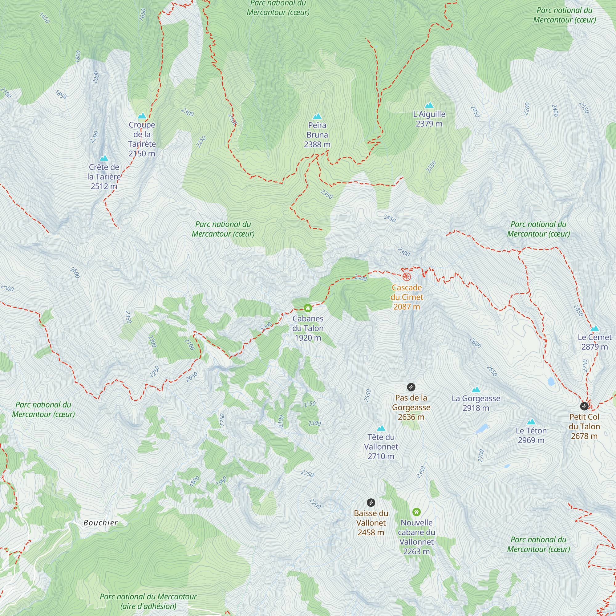 Cabanes du Talon map
