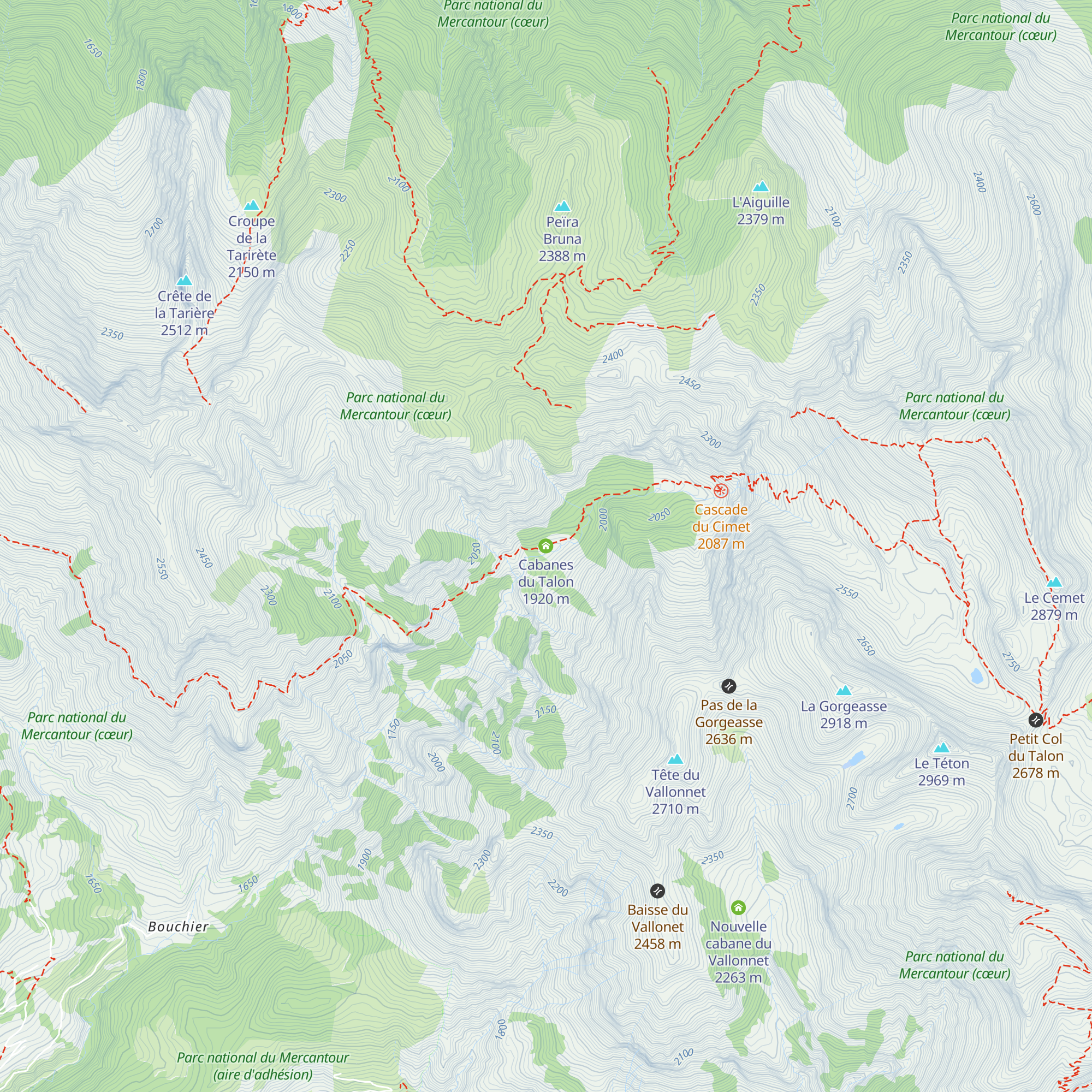 Cabanes du Talon map