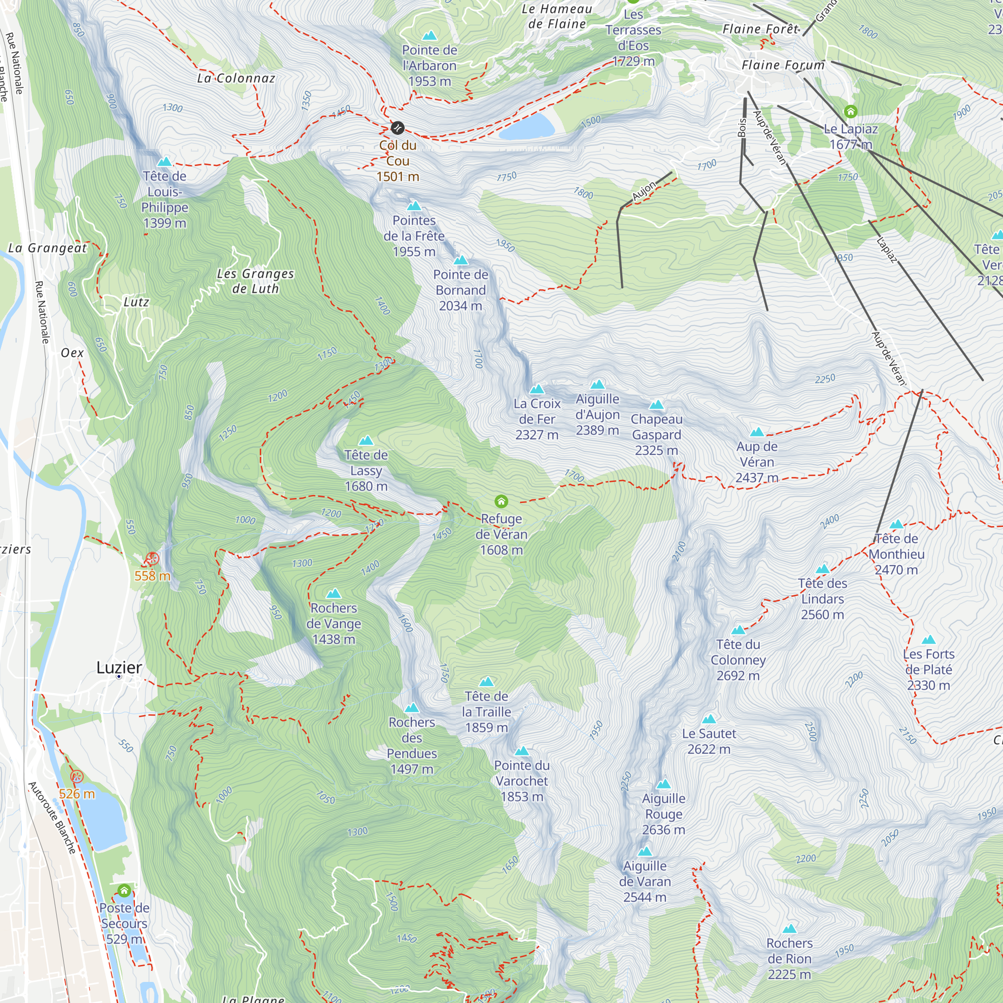 Refuge de Véran map