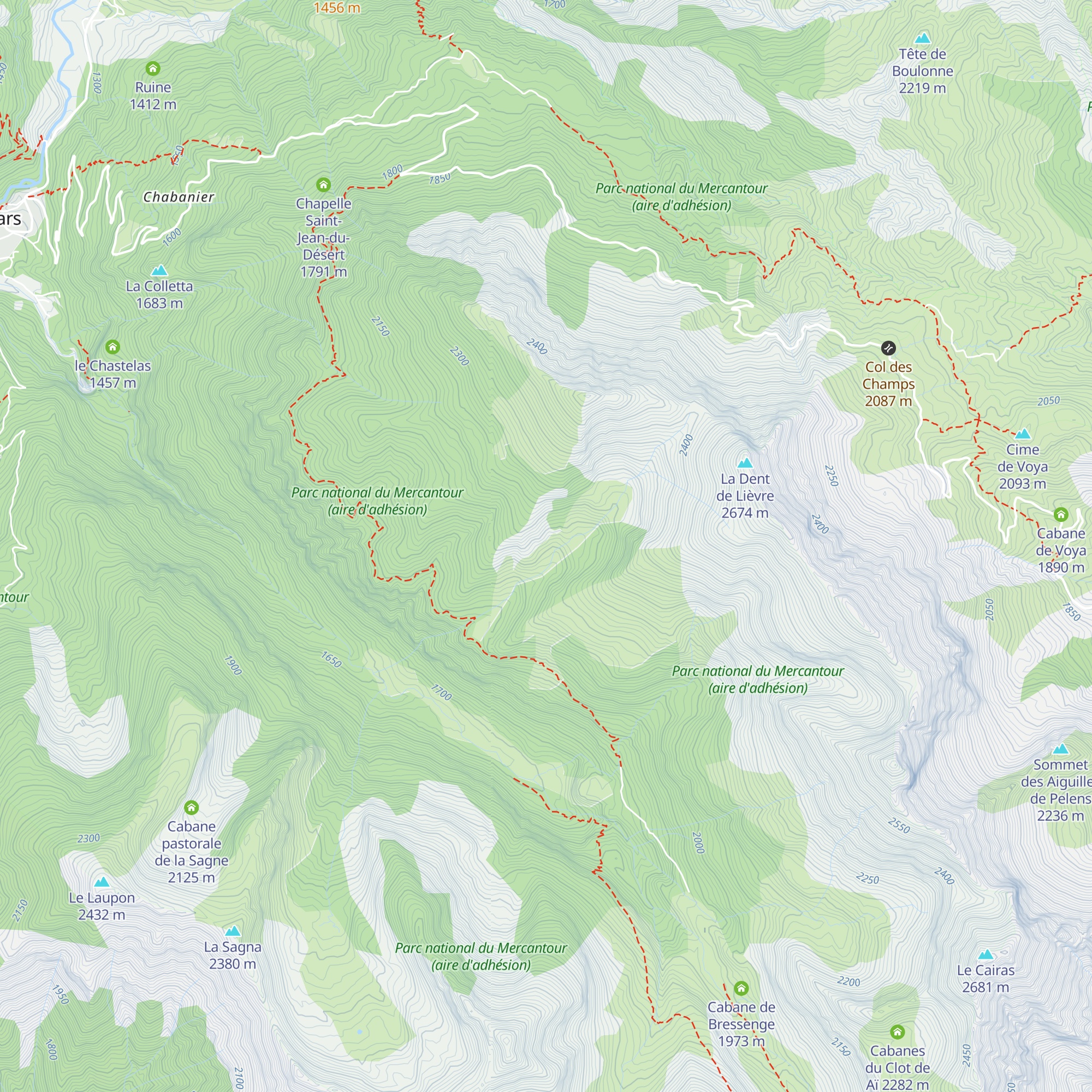 Cabane de Colle Basse "Sandine" map