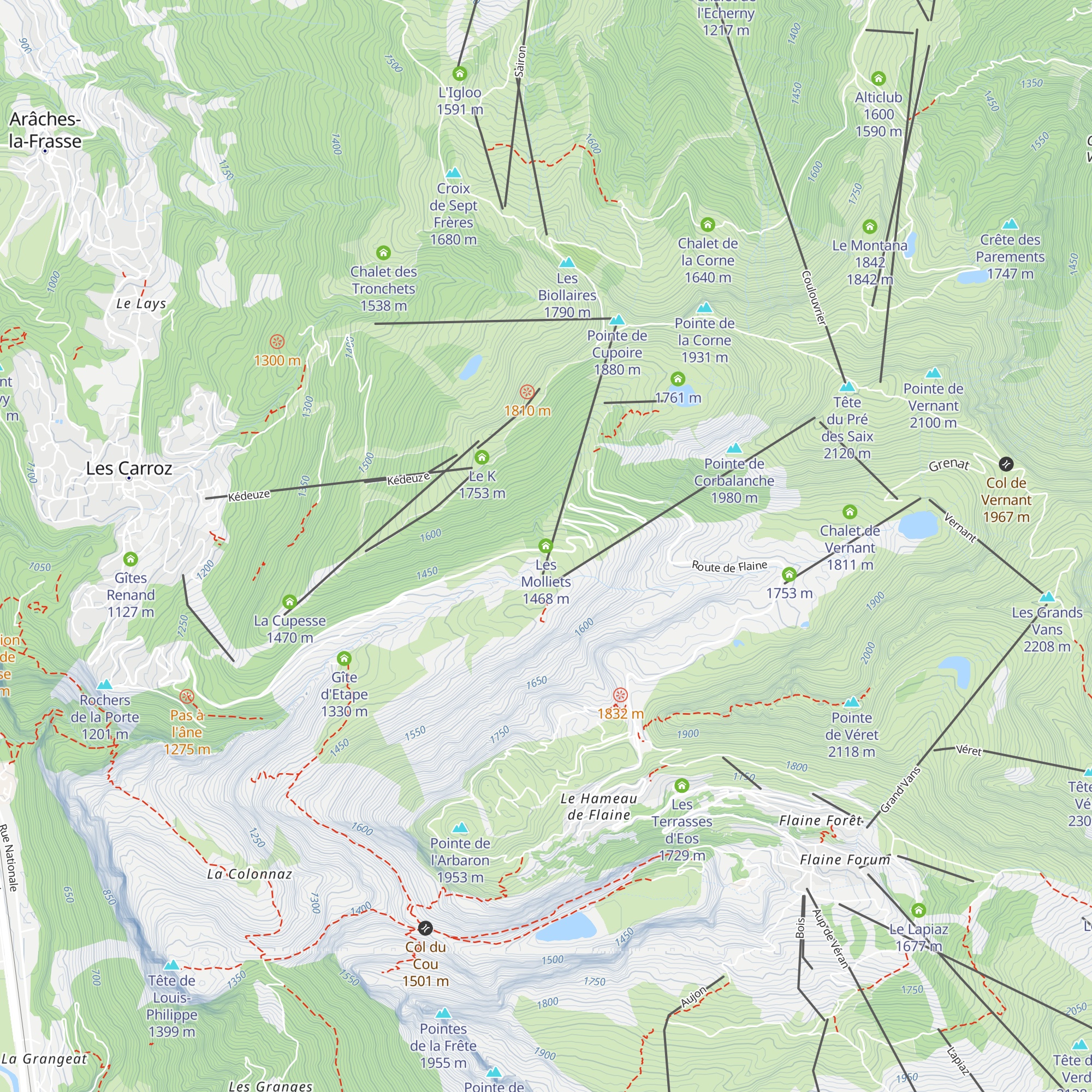 Les Molliets map
