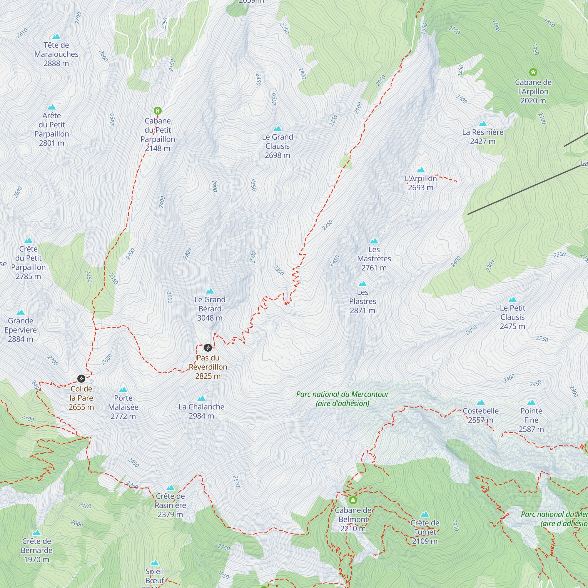 Cabane supérieure du Bérard map
