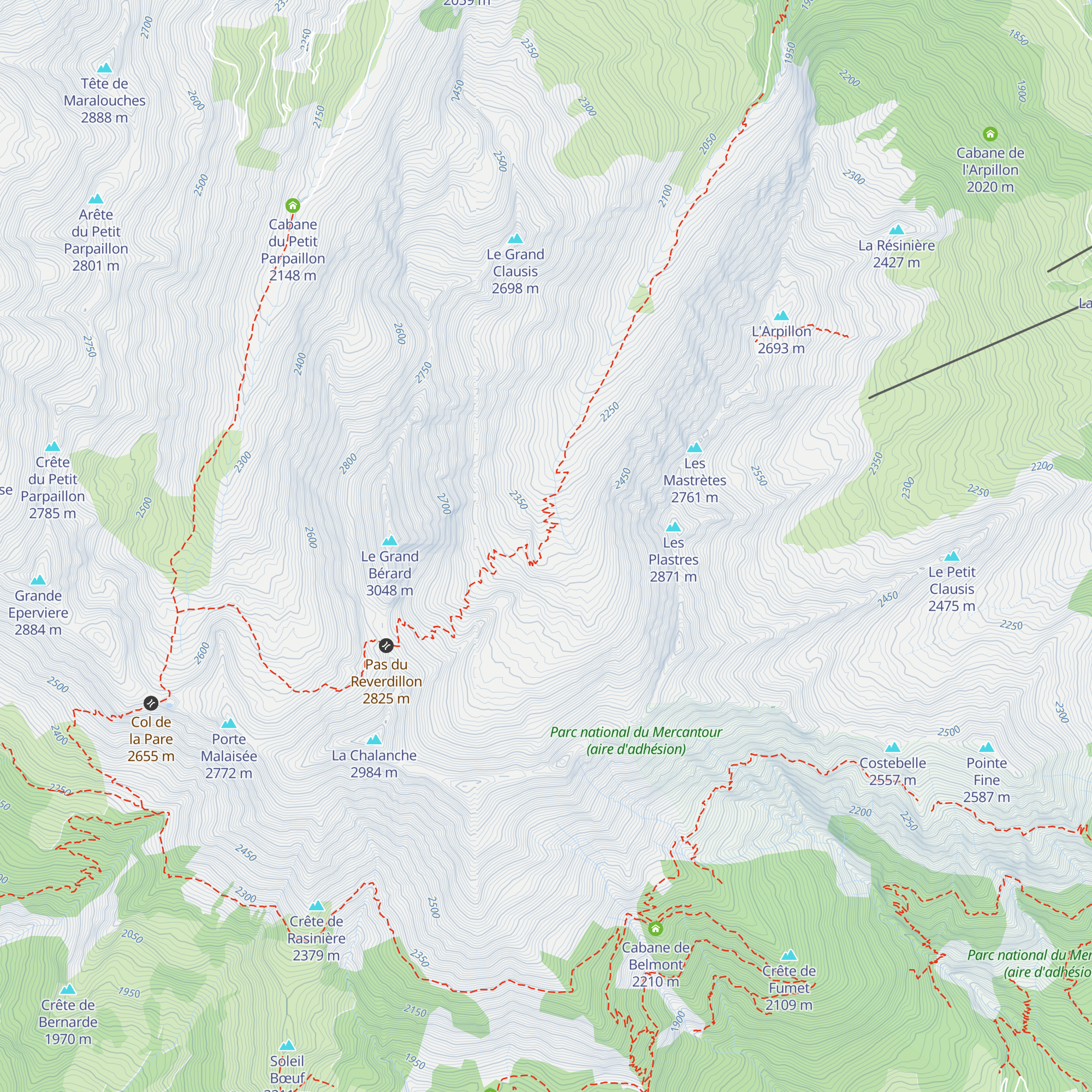 Cabane supérieure du Bérard map