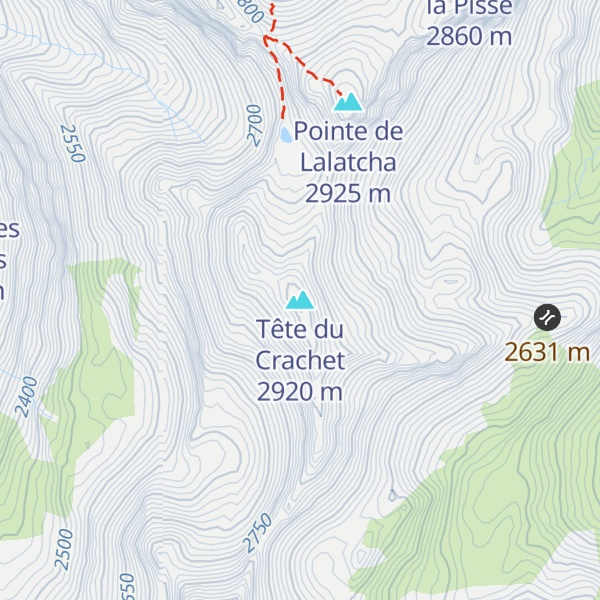 Map of Tête du Crachet