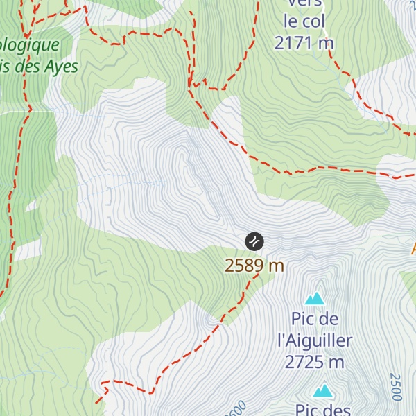 Map of Crête de Vallouret