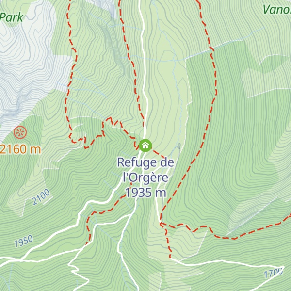 Map of Refuge de l'Orgère