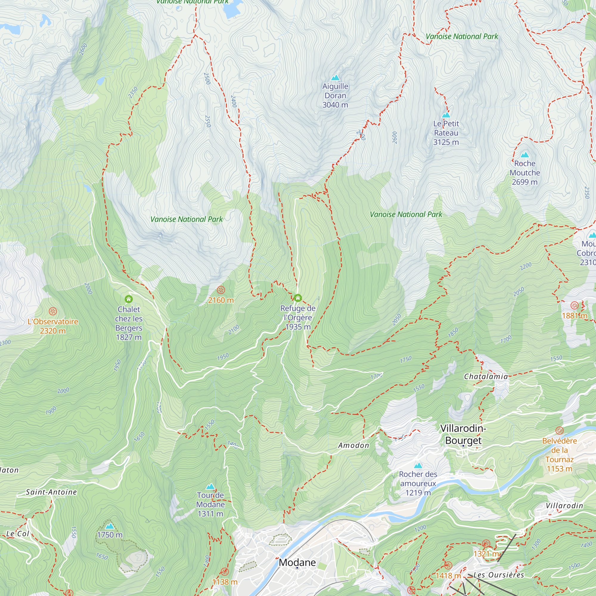 Refuge de l'Orgère map
