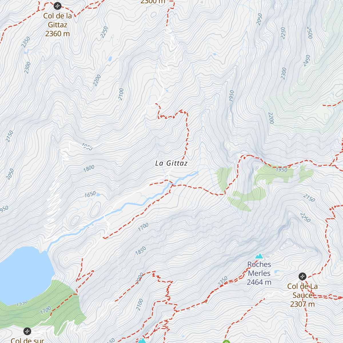 Refuge de la Gittaz map